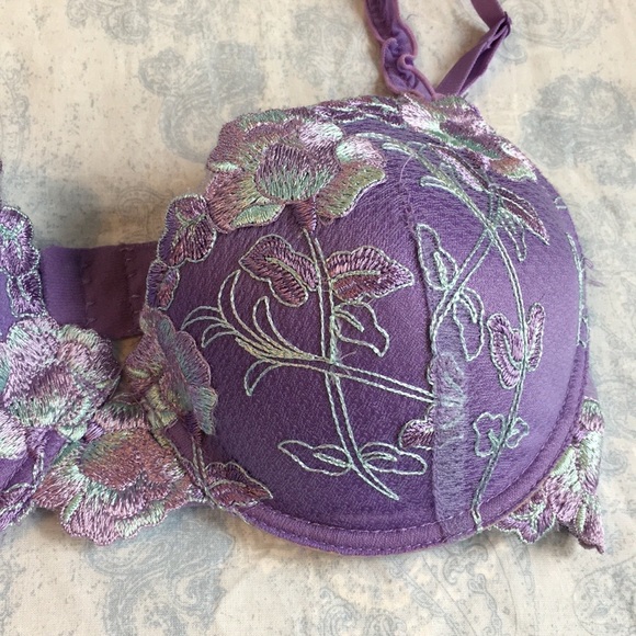 Donna L’Oren Gold Label Purple Lace Bra, 36B - Picture 7 of 9